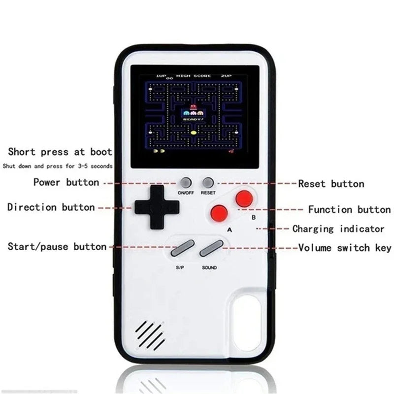 36 Classic Retro Reliver Stress Gameboy Phone Case for Iphone 13 14 15 16 Pro Max 12 11 XR X 8 7 plus Ipone 16Pro Game Boy Cover